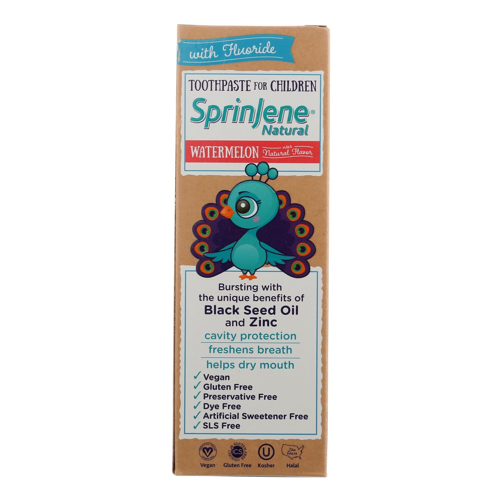 Sprinjene Natural Toothpaste - Kids - Watermelon - Fl - 3.5 Ounce