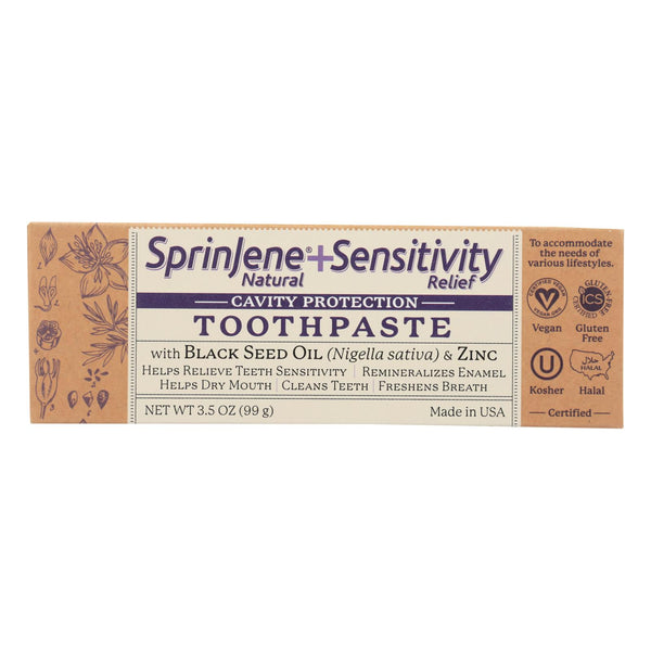 Sprinjene Natural Toothpaste - Sensative - Flouride - 3.5 Ounce