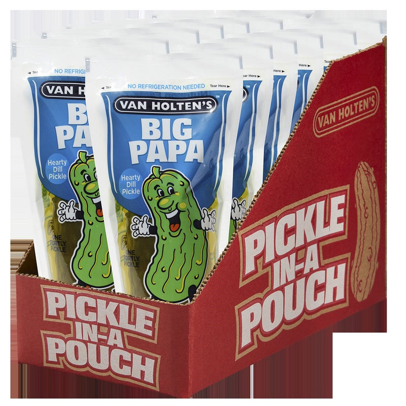 Van Holten's Big Papa Dill Pickle Individually Packed In A Pouch, 1 Each - 12 Per Case.