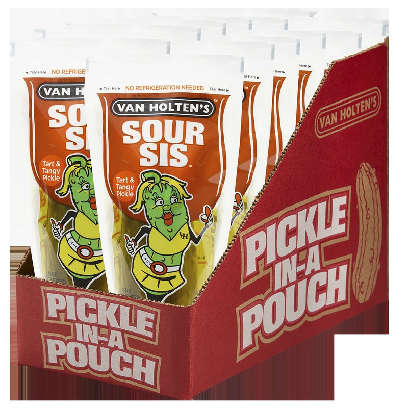 Van Holten's King Size Sour Sis Pickle Individually Packed In A Pouch 1 Each - 12 Per Case.