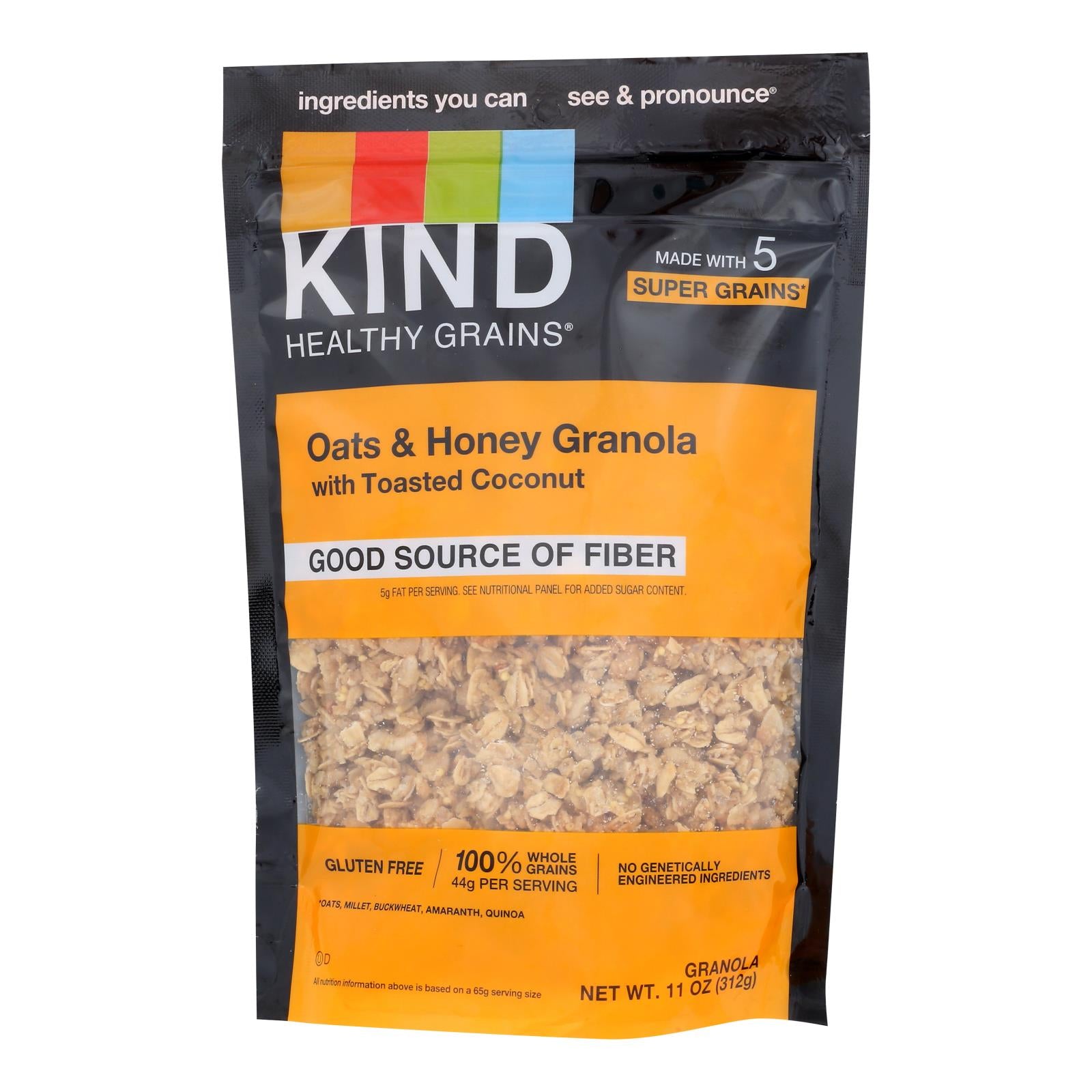 Kind Healthy Grains Oats and Honey Clusters with Toasted Coconut - 11 Ounce - Case of 6