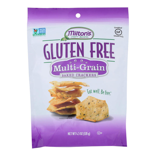 Miltons Gluten Free Baked Crackers - Multi Grain - Case of 12 - 4.5 Ounce.