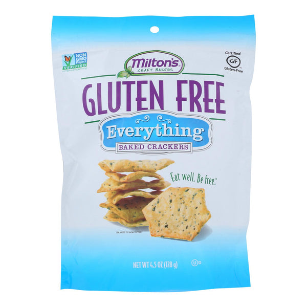 Miltons Gluten Free Baked Crackers - Everything - Case of 12 - 4.5 Ounce.