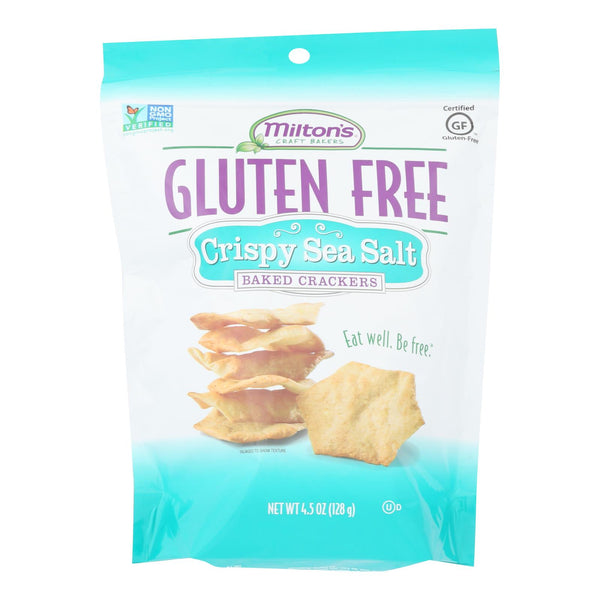 Miltons Gluten Free Baked Crackers - Crispy Sea Salt - Case of 12 - 4.5 Ounce.