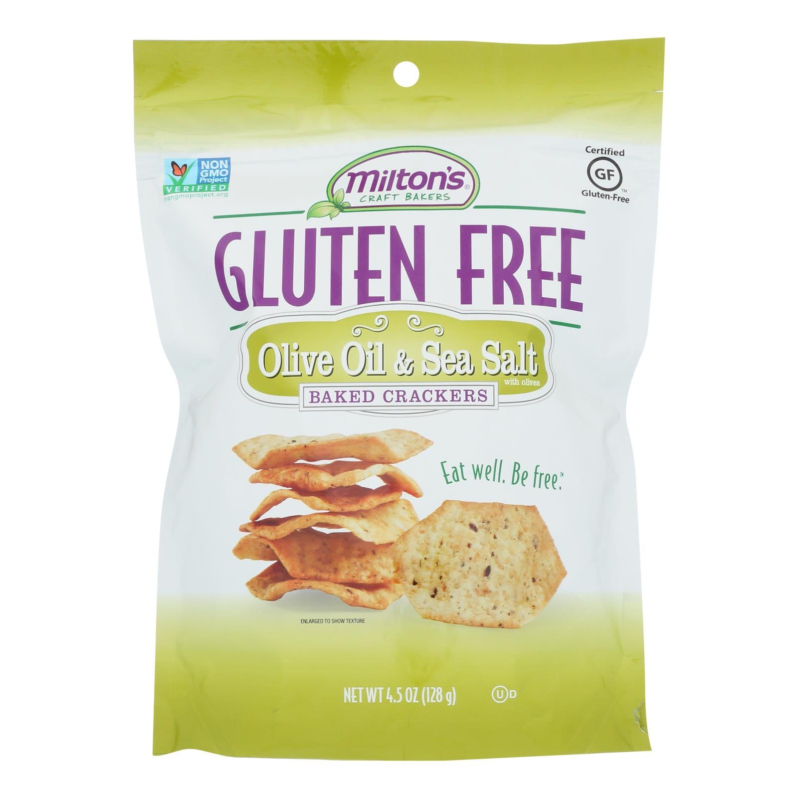 Miltons - Cracker Olive Oil Gluten Free - Case of 12 - 4.5 Ounce