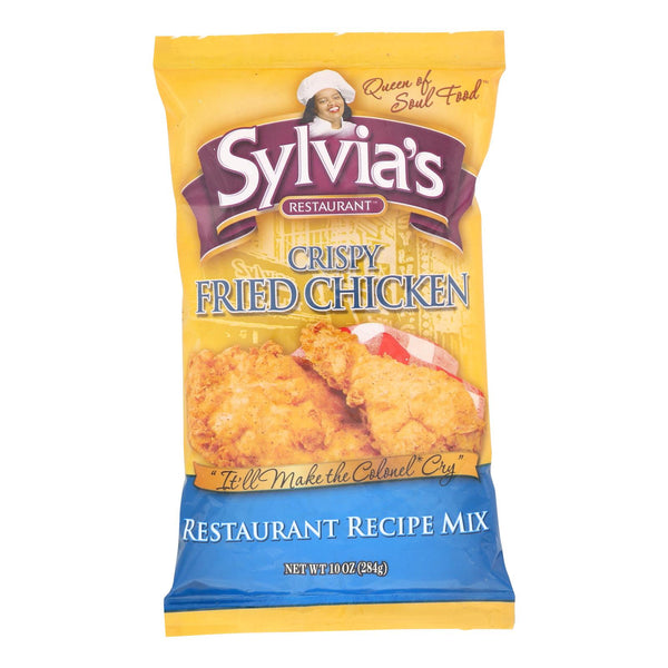 Sylvia's Crispy Fried Chicken Mix - Case of 9 - 10 Ounce.