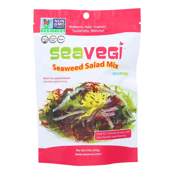 Seasnax Seaweed Snak - Vegetable Salad Mix - Case of 12 - .9 Ounce