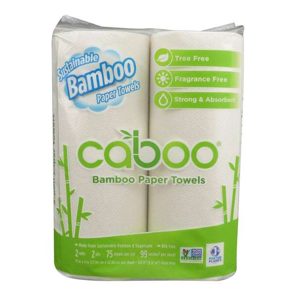 Caboo - Paper Towel 75 Sheet - Case of 12 - 2 Count