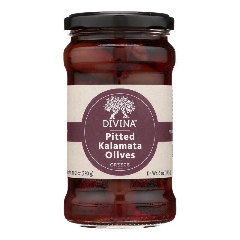 Divina - Organic Pitted Kalamata Olives - Case of 6 - 6 Ounce.
