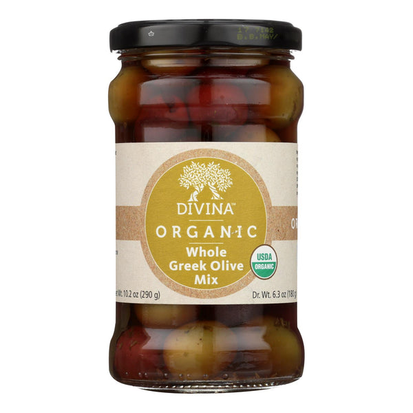 Divina - Organic Greek Mixed Olives - Case of 6 - 6.35 Ounce.