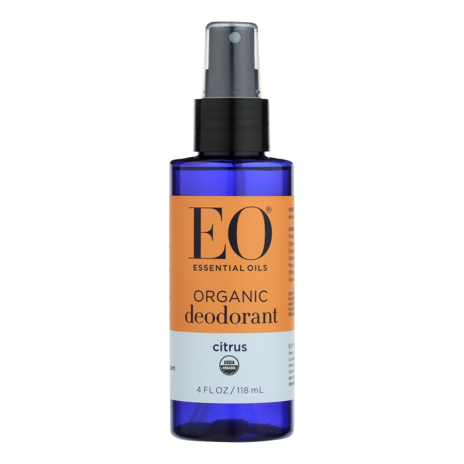 EO Products - Organic Deodorant Spray Citrus - 4 fl Ounce