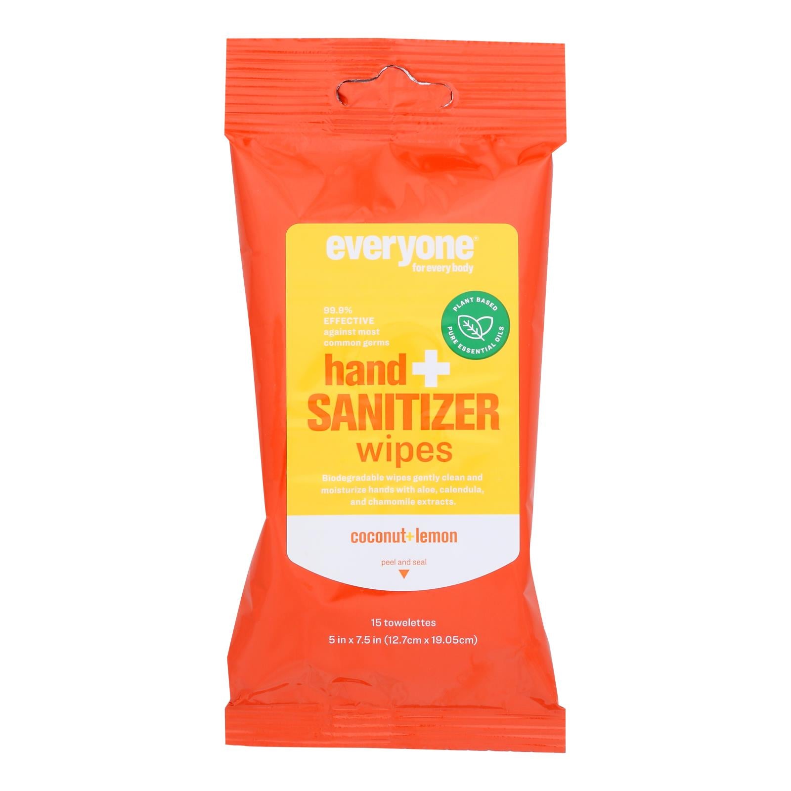 Everyone - Hand Sntzr Wps Coconut Lemon - Case of 6-15 Count