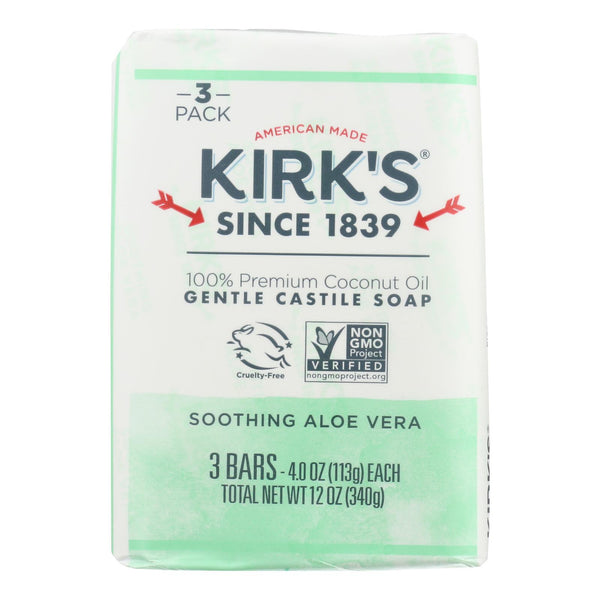 Kirks Natural Bar Soap - Coco Castile - Aloe Vera - 3 pack - 3/4 Ounce - 1 each
