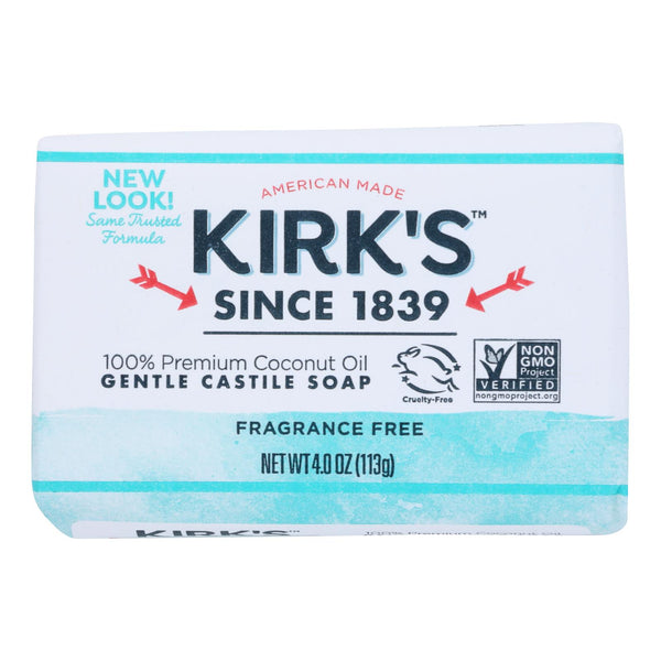 Kirk's Natural Original Coco Castile Soap Fragrance Free - 4 Ounce