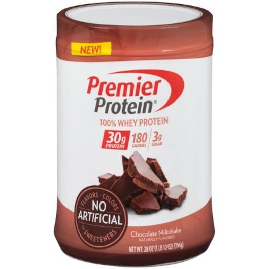 Premier Protein 100% Whey Powder Chocolate 24.5 Ounce Size - 4 Per Case.