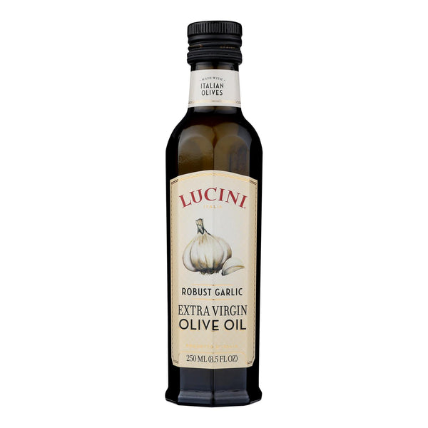 Lucini Italia Robust Garlic Extra Virgin Olive Oil - Case of 6 - 8.5 Fl Ounce.