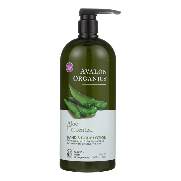 Avalon Organics Hand and Body Lotion Aloe Unscented - 32 fl Ounce