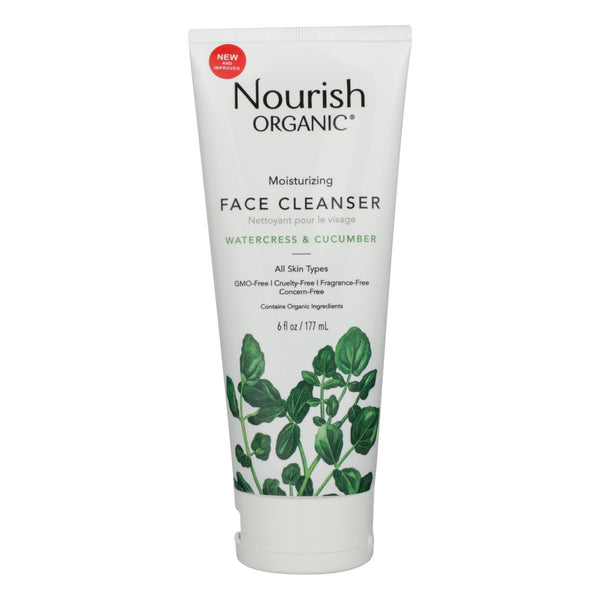 Nourish Organic Face Cleanser - Moisturizing Cream Cucumber and Watercress - 6 Ounce