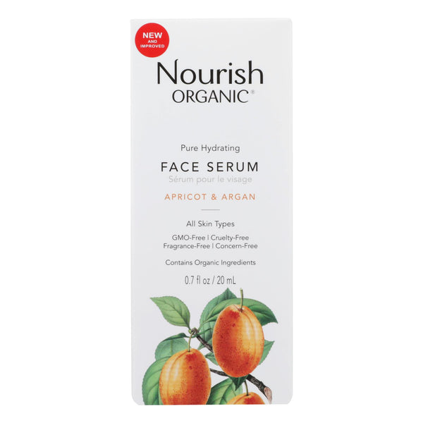 Nourish Organic Face Serum - Pure Hydrating Argan Apricot and Rosehip - .7 Ounce