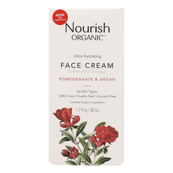 Nourish Facial Cream - Organic - Ultra-Hydrating - Argan and Pomegranate - 1.7 Ounce - 1 each