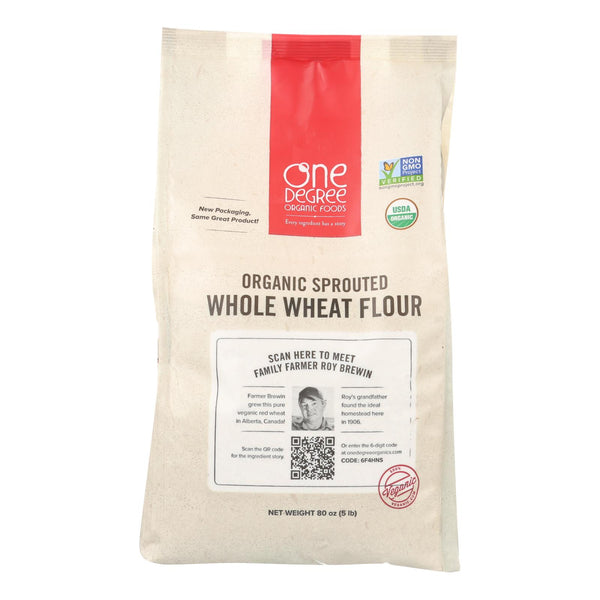 One Degree Organic Foods Whole Wheat Flour - Organic - Case of 4 - 80 Ounce.
