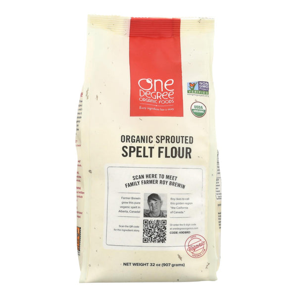 One Degree Organic Foods Sprouted Spelt Flour - Organic - Case of 6 - 32 Ounce.