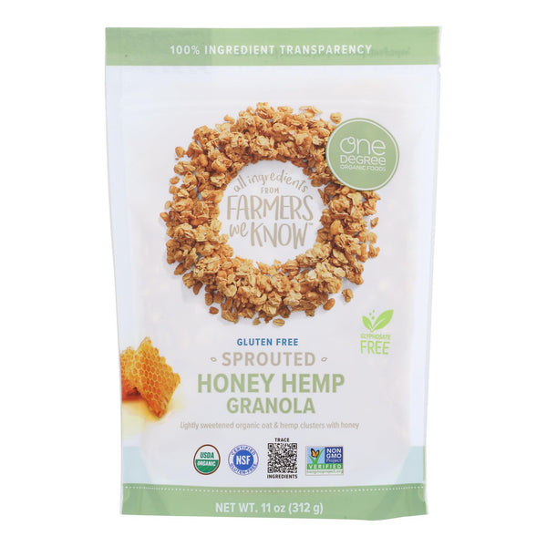 One Degree Organic Foods Sprouted Oat Hemp Granola - Honey - Case of 6 - 11 Ounce.