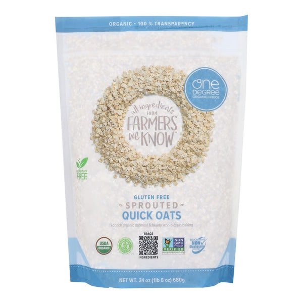 One Degree Organic Foods Organic Quick Oats - Sprouted - Case of 4 - 24 Ounce