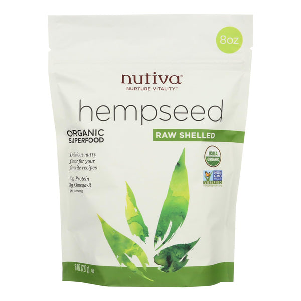 Nutiva Certified Organic Hempseed - Shelled - 8 Ounce - Case of 6