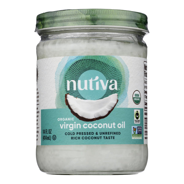 Nutiva Coconut Oil - Organic - Superfood - Virgin - Unrefined - 14 Ounce - Case of 6