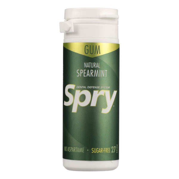 Spry All Natural Spearmint Chewing Gum  - Case of 6 - 27 Count