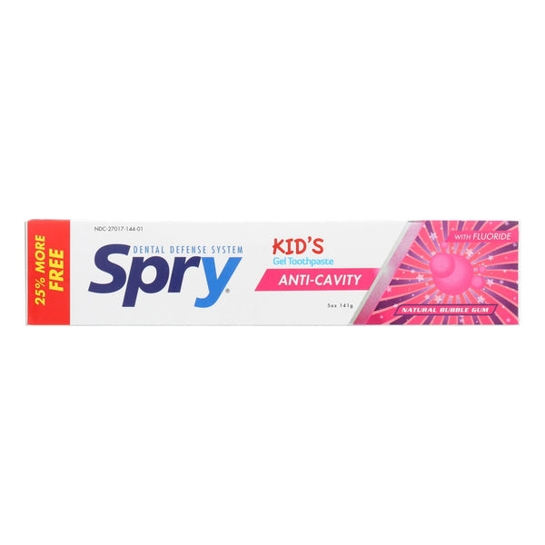 Spry Toothpaste - Kids - Bubblegum - Flouride - 5 Ounce