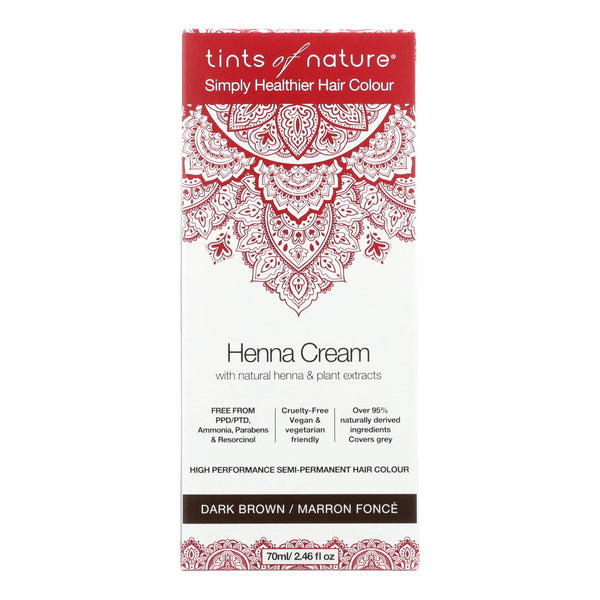 Tints Of Nature - Henna Cream Dark Brown - 2.46 Fluid Ounce