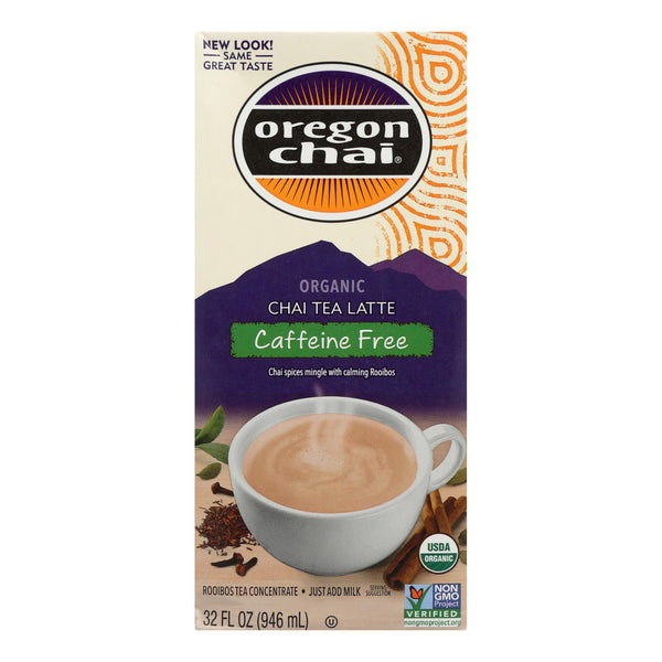 Oregon Chai Tea Latte Concentrate - Caffeine Free - Case of 6 - 32 Fl Ounce.