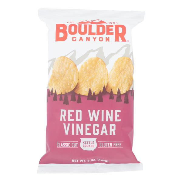 Boulder Canyon - Kettle Chips - Red Wine Vinegar - Case of 12 - 5 Ounce.