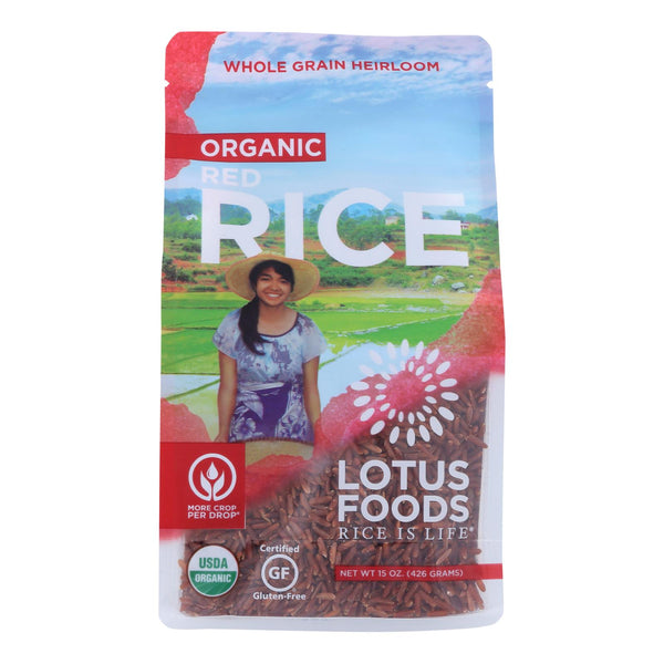 Lotus Foods Heriloom Bhutan Red Rice - Case of 6 - 15 Ounce.