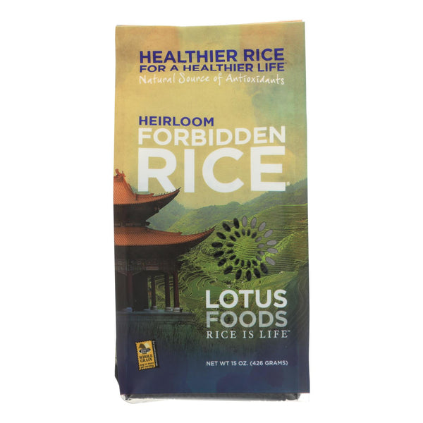 Lotus Foods Heirloom Forbidden Black Rice - Case of 6 - 15 Ounce.