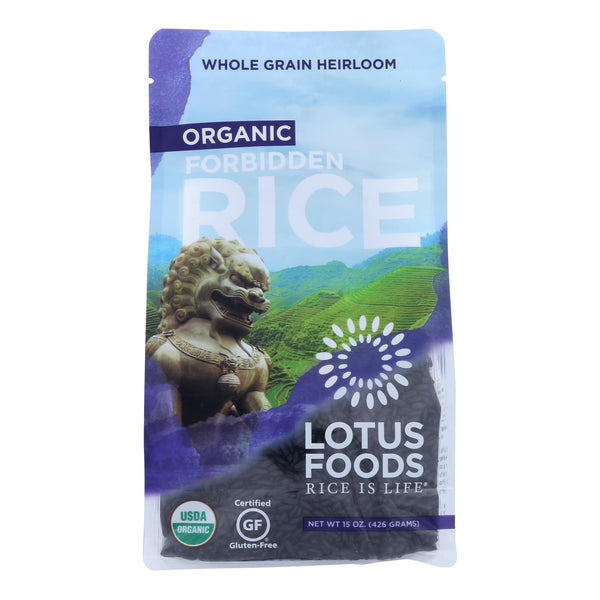 Lotus Foods Heirloom Forbidden Rice - Case of 6 - 15 Ounce.
