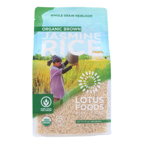Lotus Foods Organic - Rice - Brown - Jasmine - Case of 6 - 30 Ounce