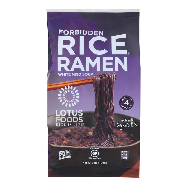 Lotus Foods Ramen - Organic - Forbidden Rice - with Miso Soup - 2.8 Ounce - case of 10