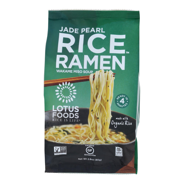 Lotus Foods Ramen - Organic - Jade Pearl Rice - with Miso Soup - 2.8 Ounce - case of 10