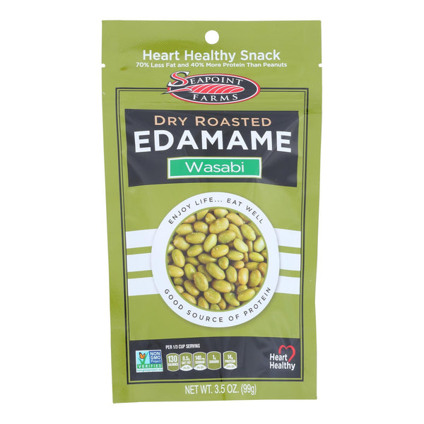 Seapoint Farms Dry Roasted Edamame - Spicy Wasabi - Case of 12 - 3.5 Ounce.
