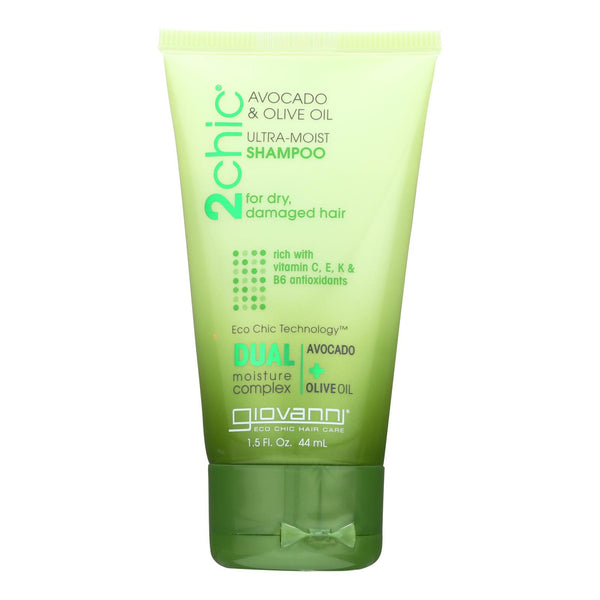 Giovanni Hair Care Products Shampoo - 2Chic Ultra-Moist Shampoo With Avocado and Olive Oil  - Case of 12 - 1.5 fl Ounce.