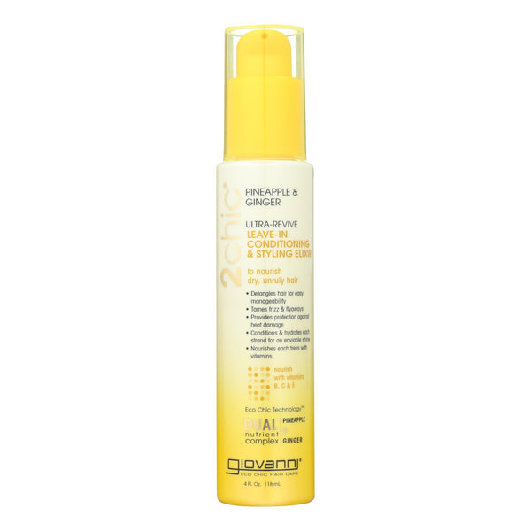 Giovanni Hair Care Products Conditioner - Pineapple and Ginger - Case of 1 - 4 fl Ounce.