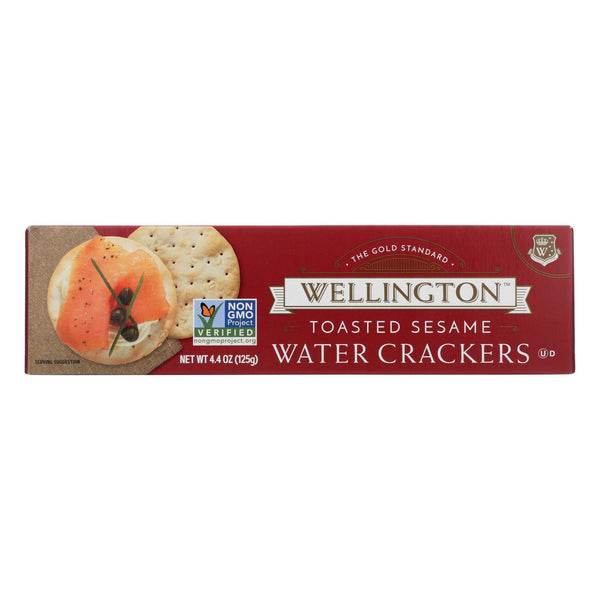 Wellington Toasted Sesame - Water Cracker - Case of 12 - 4.4 Ounce.