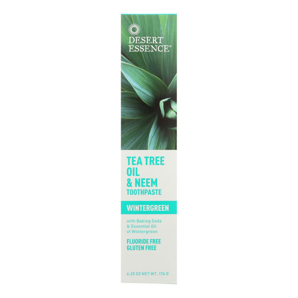 Desert Essence - Natural Tea Tree Oil and Neem Toothpaste Wintergreen - 6.25 Ounce
