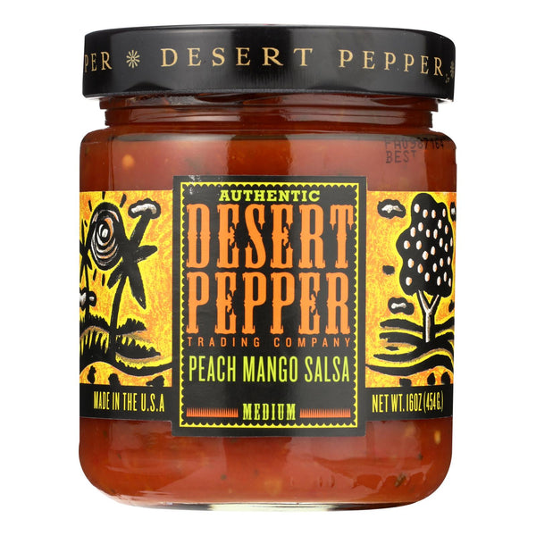 Desert Pepper Trading - Medium Hot Peach Mango Salsa - Case of 6 - 16 Ounce.