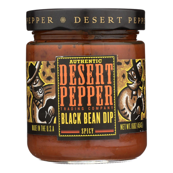 Desert Pepper Trading - Spicy Black Bean Dip - Case of 6 - 16 Ounce.