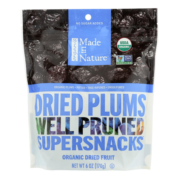 Made In Nature Plums Organic Dried Fruit  - Case of 6 - 6 Ounce