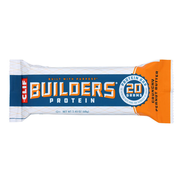 Clif Bar Builder Bar - Crunchy Peanut Butter - Case of 12 - 2.4 Ounce